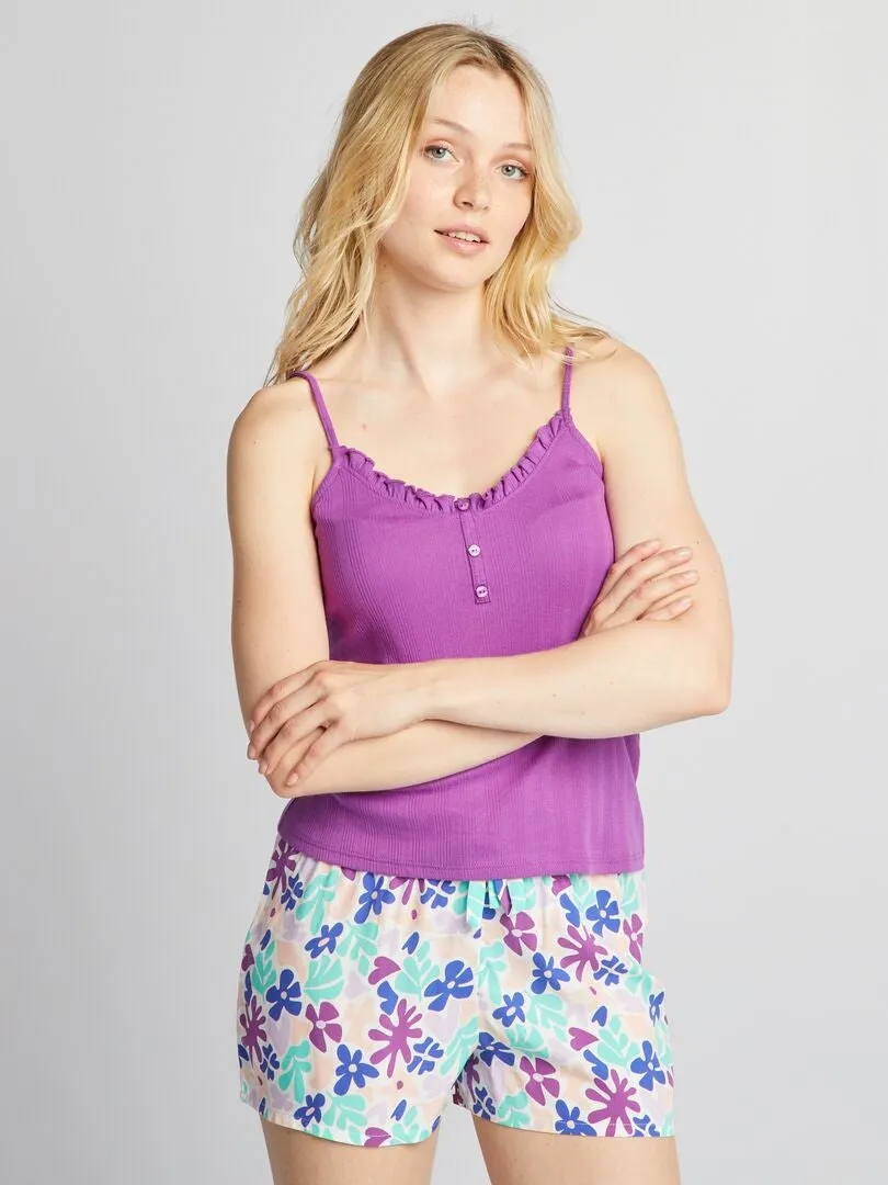 Short de pyjama imprimé - Multicolore