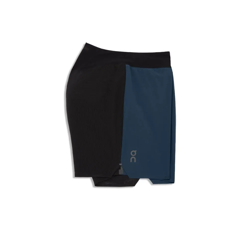 Short de running On Running Noir et Bleu pour Homme - 125.01041