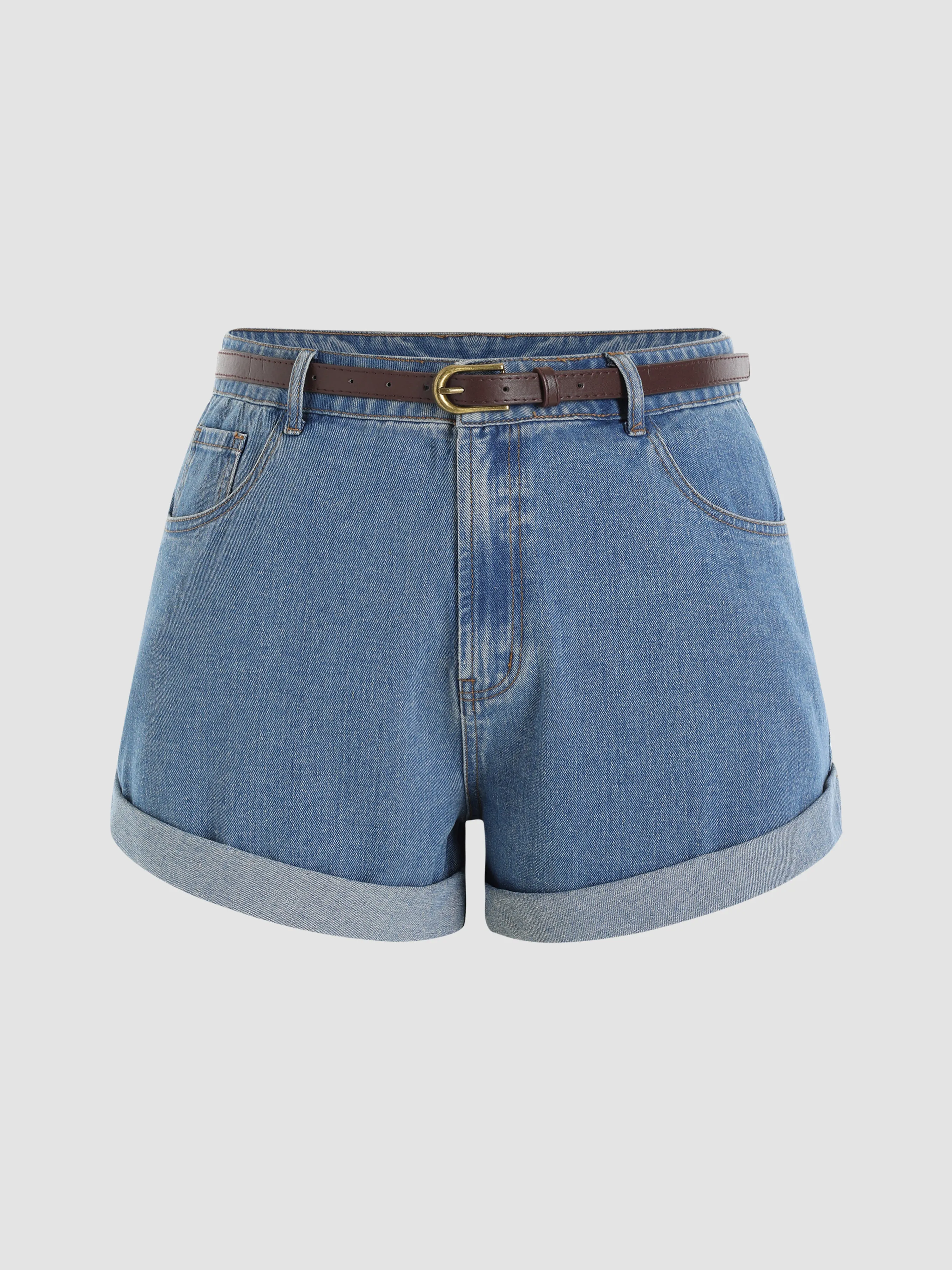 Short en jean avec ceinture Curve & Plus