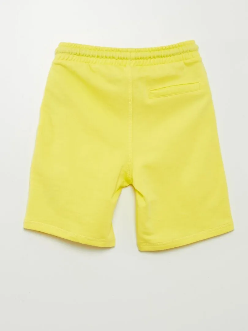 Short en molleton - Jaune