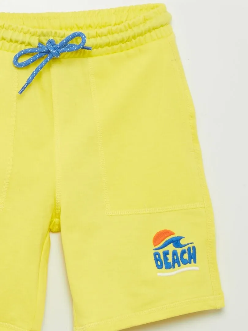 Short en molleton - Jaune