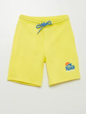 Short en molleton - Jaune