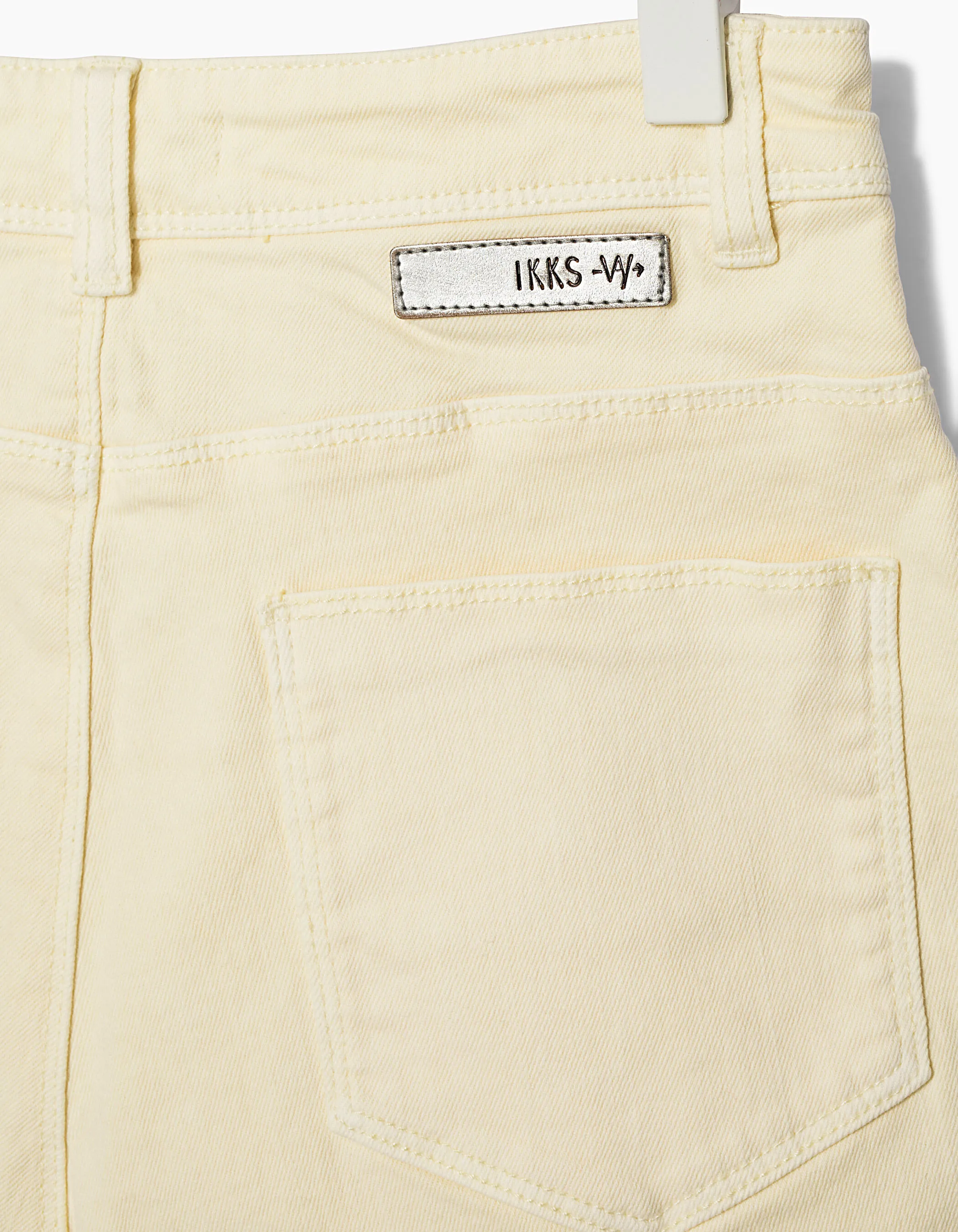 Short mom en jean jaune pastel fille 