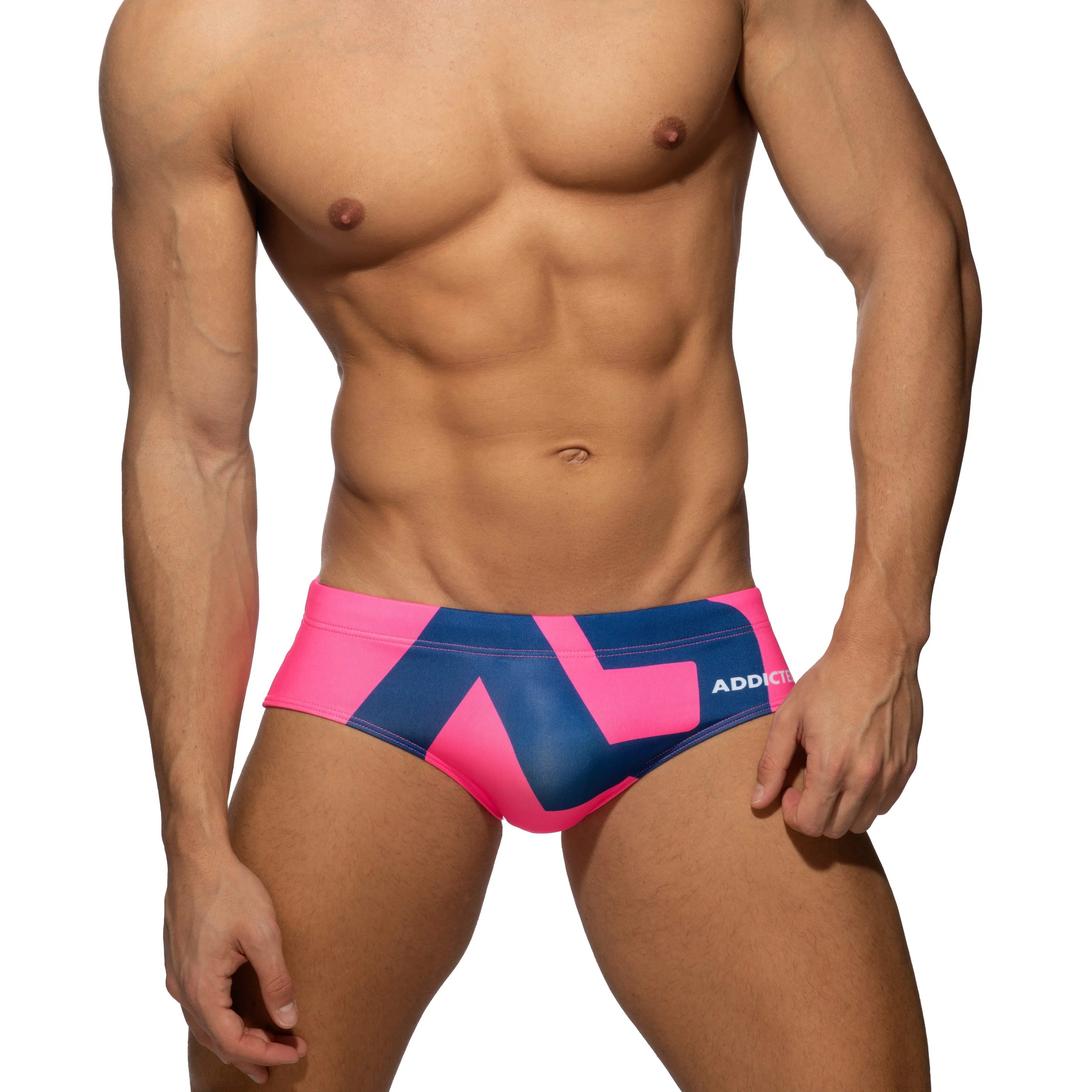 Slip de bain logo extra large - fushia - ADDICTED : vente slip de b...