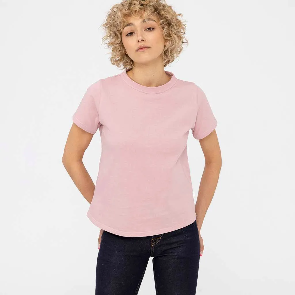 T-shirt Erica col rond rose manches courtes