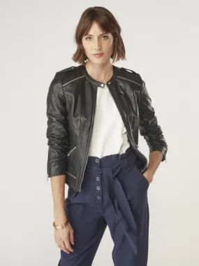 veste en cuir femme