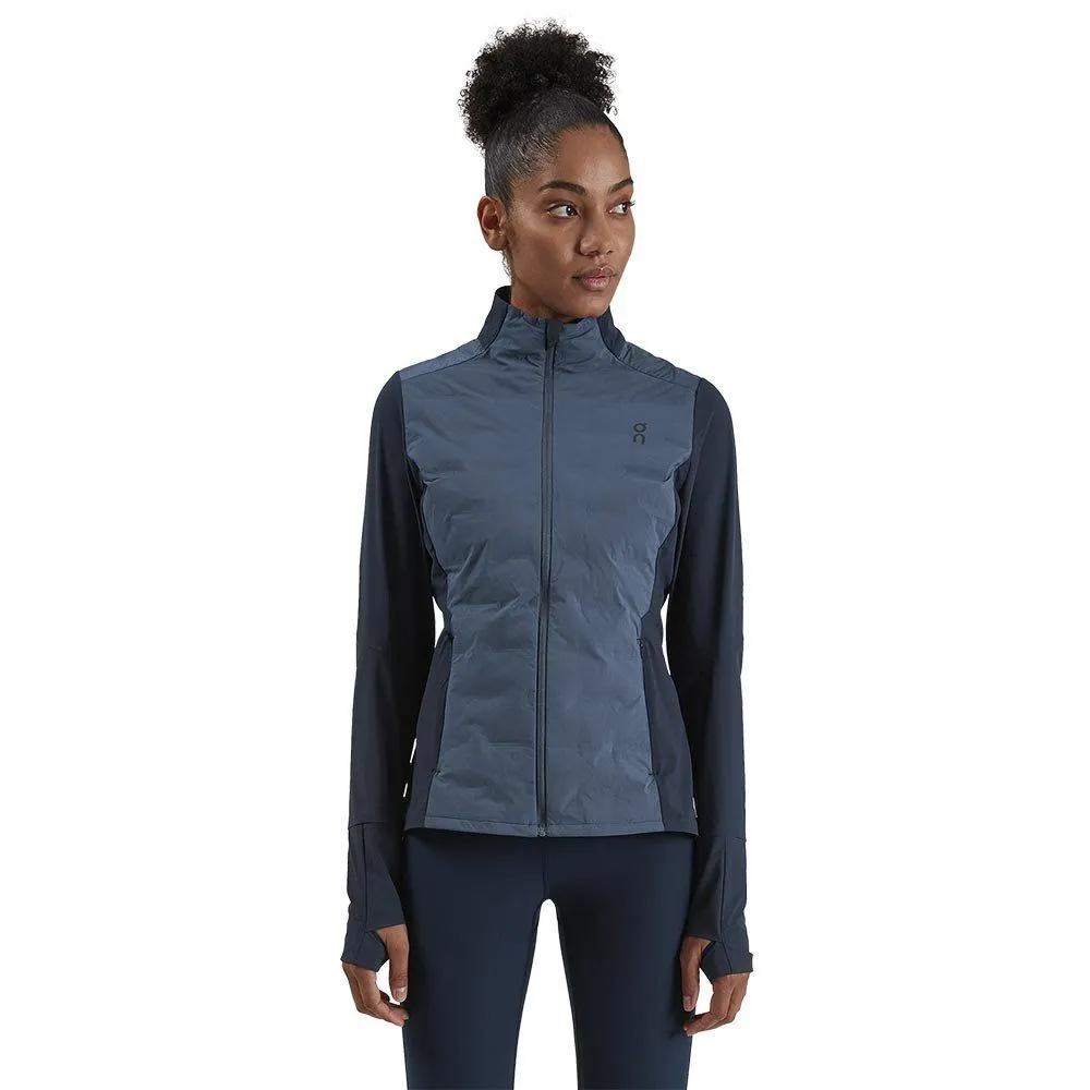 Vêtements de sport On Running Femme | Veste thermique multifonctionnelle On Running Climate Jacket W Denim | Navy pour femme | 2