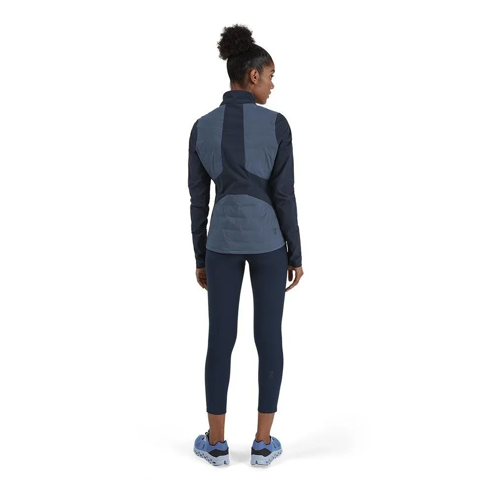 Vêtements de sport On Running Femme | Veste thermique multifonctionnelle On Running Climate Jacket W Denim | Navy pour femme | 2